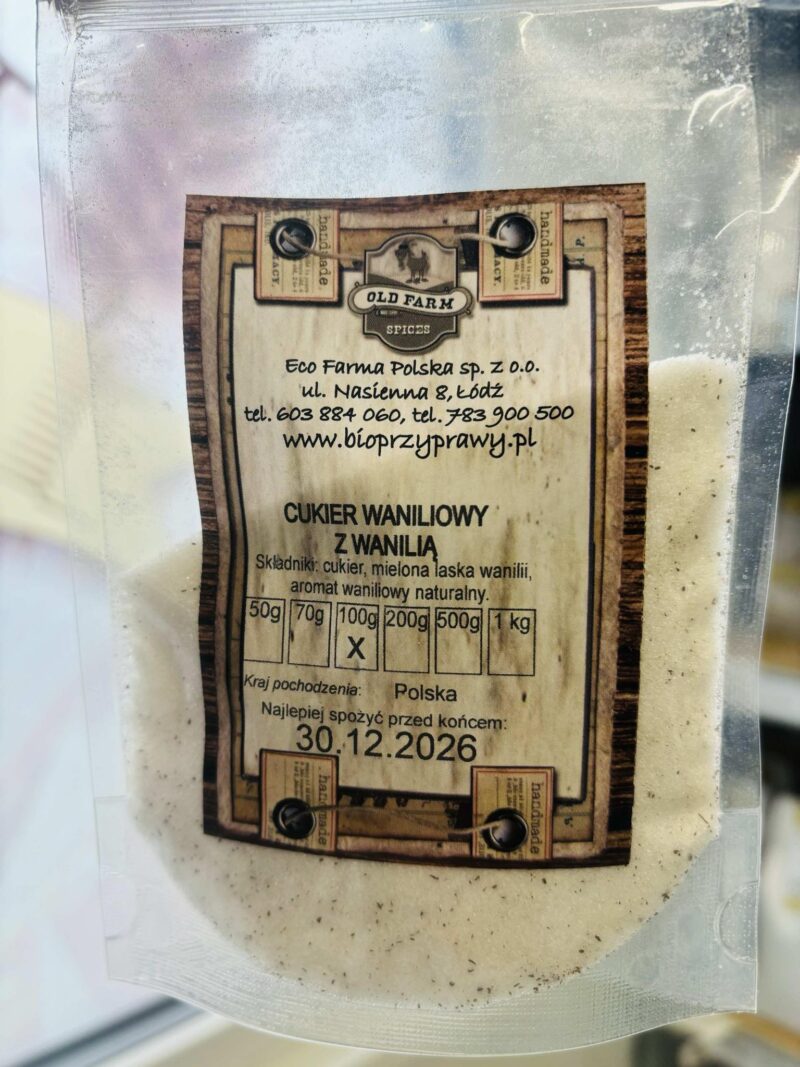 Cukier waniliowy z wanilią 100g.