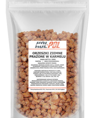 Orzeszki ziemne prażone w karmelu 200g.