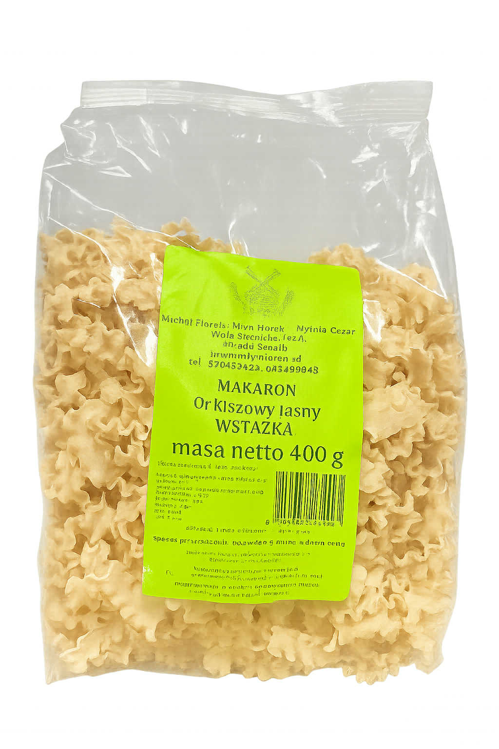Makaron orkiszowy jasny Młyn Florek wstążki 400g.