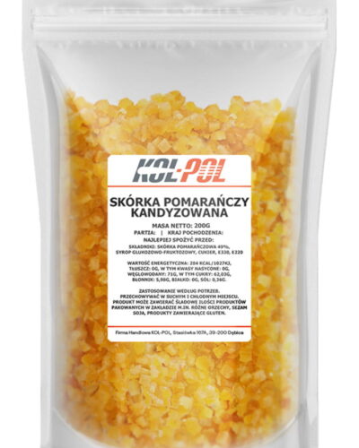 Skórka kandyzowana pomarańczowa 200g.