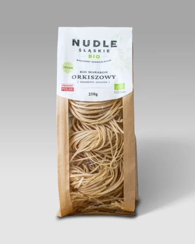 Nuddle Śląskie Eko Makaron orkiszowy Spaghetti 250g.