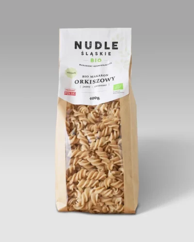 Nuddle Śląskie Eko Makaron orkiszowy "świderki" 400g.